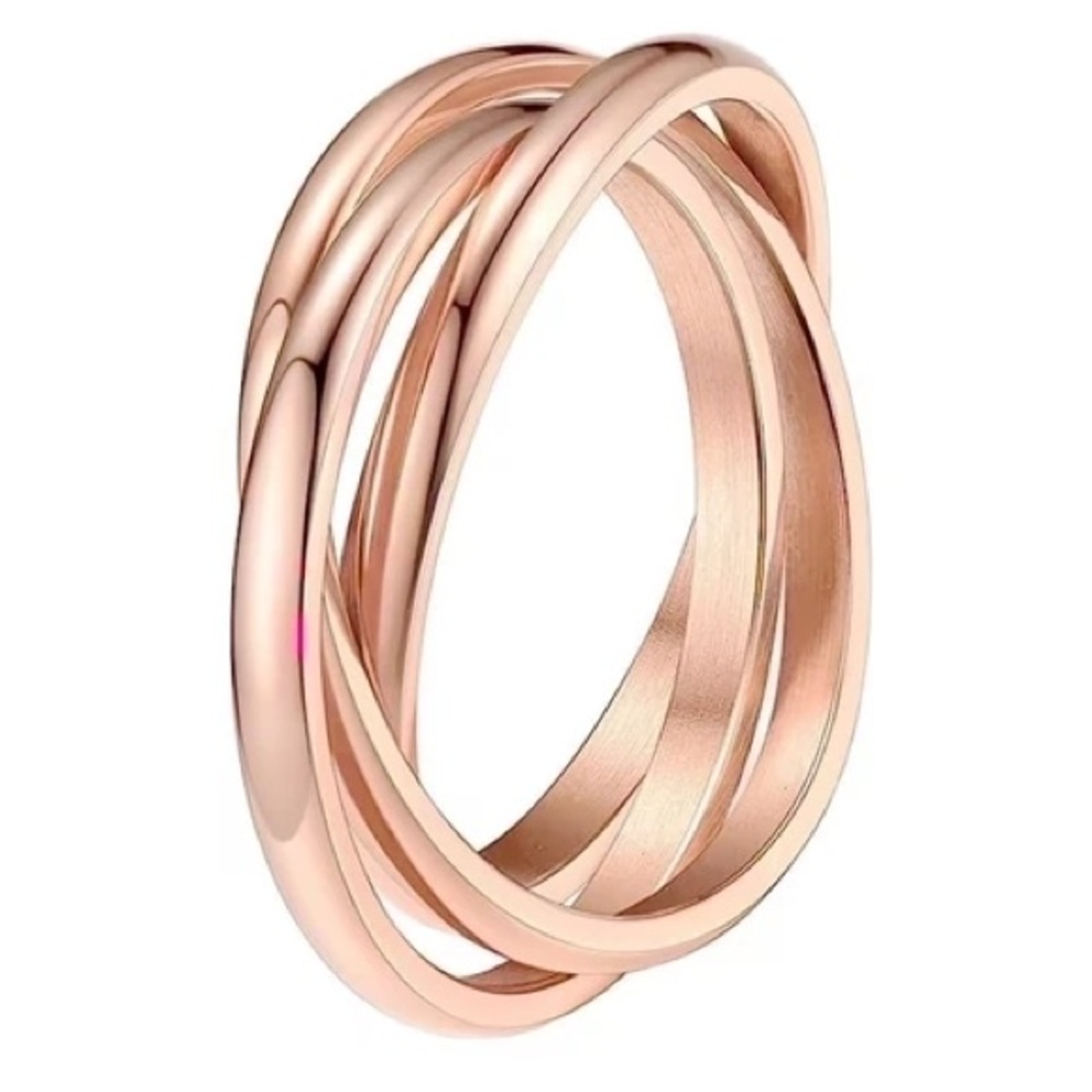 Chic  18 k Rose Gold  plated Triple Band Ring